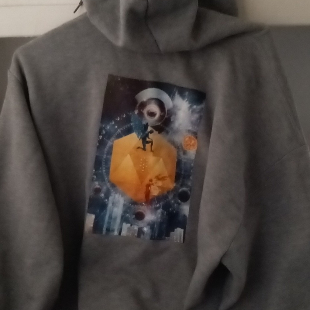 Large Grey custom hoodie